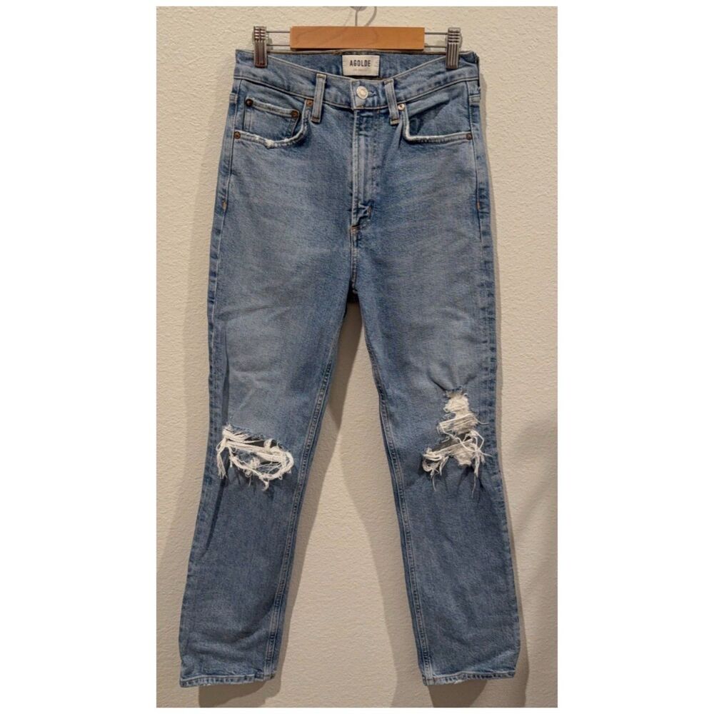 AGOLDE Los Angeles Distressed Blue Jeans